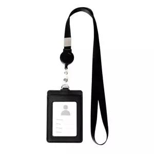 사원증 카드지갑 릴홀더 목걸이 케이스 블랙 목걸이카드지갑
