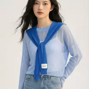 [휴드]블루 레이어드 니트 볼레로 투피스 세트_P420525769