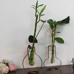 납작호리병 황동수공예 시험관 수경장식 유리 꽃화병금속 메탈 인테리어품 소품 콘솔품 신혼부부선물 꽃병