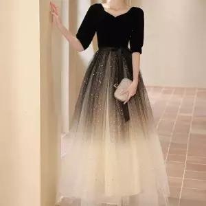 연주회드레스 2부드레스 스팽글 블랙 그라데이션 이브닝