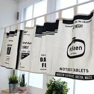 가리개 빈티지 리넨 커튼 주방 내추럴 바란스 짧은 주방가리개커튼