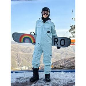 올인원 스키복 남녀 커플 성인 스노보드 세트 스노보드 바람막이 방수 보온 아웃도어 스키 장비