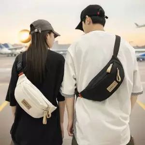 심플 가죽패치 포인트 남학생 여학생 캐주얼 슬링백 학생보조가방