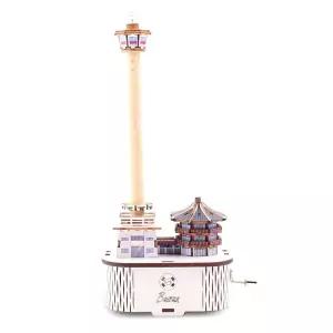 오르골만들기 DIY 수동 부산타워조립 만들기 목재모형만들기