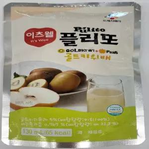 이츠웰 플리또 130ml 골드키위배 130g 40개골드키주스 키쥬스 과일음료수 파우치 이음료 과즙치 혼합 팩음