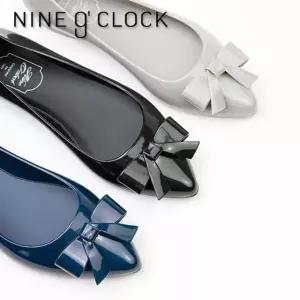 나인어클락 큐트리본 젤리슈즈 여성 데일리 플랫