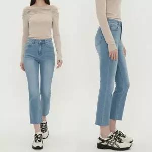 [하프클럽/셀러허브_여성트랜드패션]여자 진 신축성 하이웨이스트 밑단컷