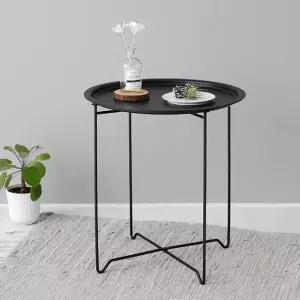 아트박스/마전동상회 마켓비 철제 원형테이블 티 사이드 테이블 (blueblack)