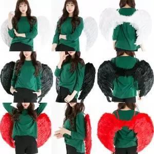 TBZ 축제파티용품 특대형 깃털천사날개 파티의상 파티세트