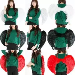 TBZ 축제파티용품 특대형 깃털천사날개 파티의상 파티세트