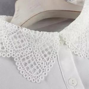 케이프 페이크 넥 펀칭 자수 이너 카라