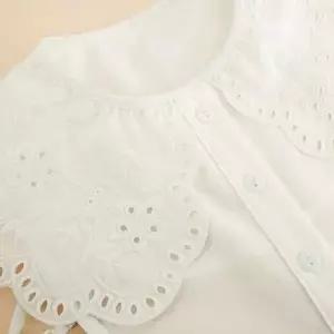 카라 페이크 자수 빅 펀칭 넥 케이프 이너