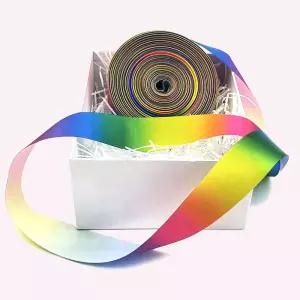 무지개 단면 포장 리본 끈 38mm 공예용 공작용 다용도 택배 선물