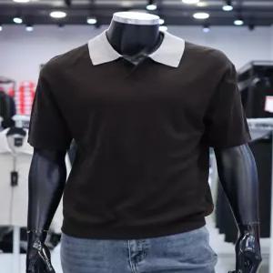 [STCO]SS 여름 원버튼 솔리드 반팔 카라니트 F1KT25272