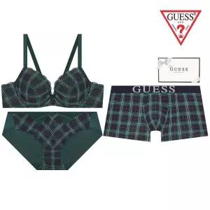 [롯데백화점]게스 [선물포장/쇼핑백] 홀리데이 체크 커플속옷세트 GDWBRB11GDWBPB11GDMDRB11DGR