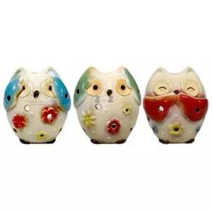 [골드스마일]부엉이 장식 촛대 캔들 양초 받침대 인테리어 소품 3p