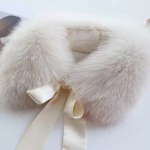 머플러 모피 숄카라 데일리룩 여우털 넥워머 목도리