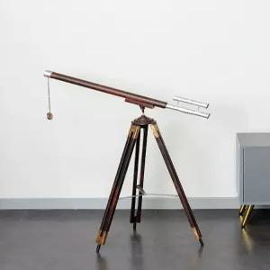 레트로 삼각대 망원경 위스키 빈티지 장식품 쇼룸 황동 모형 소형 샴페인 심플 장 고배율