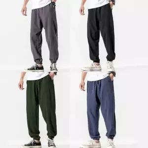 [골드스마일]남성 여름철 시원한 린넨 소재 허리 밴딩 조거 스타일 팬츠