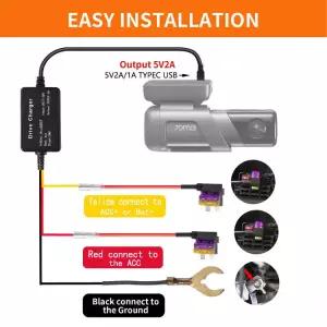 70mai 하드 와이어 키트 주차 감시 케이블 Dash Cam M500 24H 모니터 전력선 전용