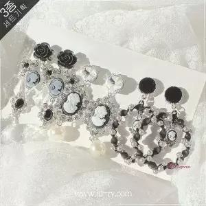 은침 베니블랙 귀찌세트 귀걸이세트 3종qrs284