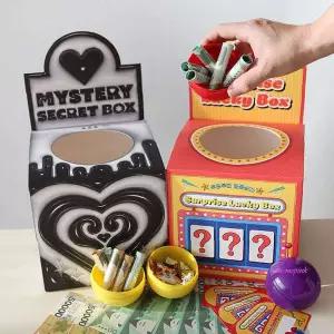 부모님 캡슐 반전 지폐 이벤트 용돈뽑기 박스 공 상자 선물 부모님용 어버이날 생일 생신 추첨함 응모함fgh