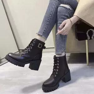 인기상품 버클 장식 털안감 여성 라운드앞코 통굽 워커 [WF8CCD5_260403]