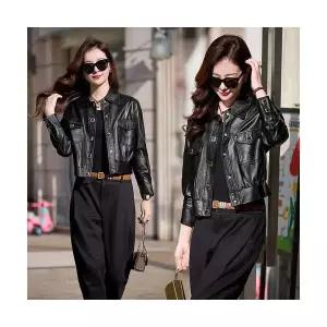 헐크 여성 여친 코트 가죽무스탕 가죽 아우터 숏봄 가을 고급 재킷 자동차 KKE1