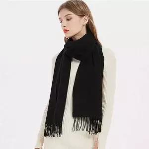 양면 무지 겨울 간절기 목도리 블랙 1품목