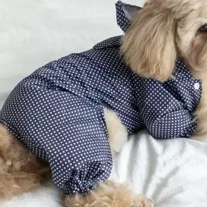 옐로우 강아지 우비 땡땡이 강아지 레인코트 소형견 비옷 산책