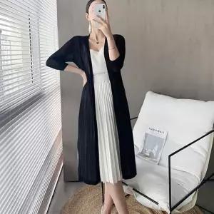 ONM 숄 기본 루즈핏 가디건 오픈 니트 자켓 여자 코디 롱