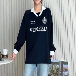 ONM 스포츠 운동복 풋볼 긴팔 배색 카라티 남녀공용