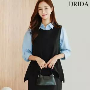 드리다 여성 봄 가을 플레어 레이어드 빅사이즈 이너 조끼 베스트 캐주얼 출근 모임 미시 중년 엄마옷