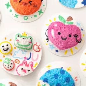 부풀어오르는 종이 원형 캔버스도안 10매입 부푸는종이 어린이 유아 아동