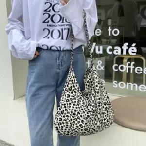 레오파드 에코백 숄더백 크로스백 호피 코듀로이 보부상 학생 직장인 가방
