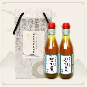 해달 저온압착 참기름 350ml 2병 선물세트