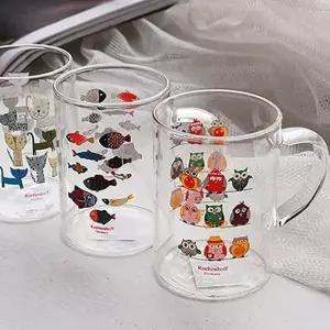 [골드스마일]유리 머그컵 2P 세트 내열 유리컵 홈카페 컵