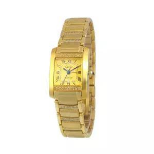 카리타스 고품격 천연 다이아몬드 여자 선물 명품 예물 고급 사각 금장 메탈 손목 시계 / C143F 