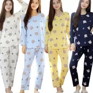 상하의 잠옷 팔 여성 긴 파자마 라운드 가을 간절기 여자스판잠옷