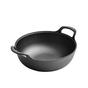 나무 뚜껑이 있는 주철 냄비 논스틱 없는 스튜 양손잡이 일본식 코팅