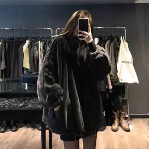 모피 자켓 캐시미어 밍크 트렌치 코트 여성용 빅 벨벳 패딩 재킷 두꺼운 하이 스트리트 가짜 겨울 2022 루