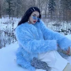 모피 자켓 캐시미어 밍크 트렌치 코트 여성용 중간 길이 인조 플러시 패셔너블한 분위기 올 매치 레이디 스