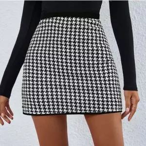 여성 미니스커트 허리밴딩 치마 H라인 하운드체크