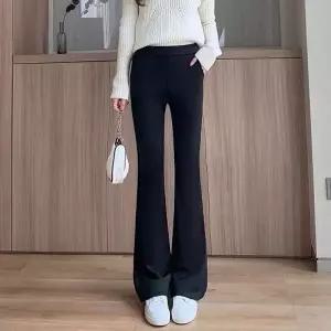 여성 슬림핏 부츠컷 슬랙스 밴딩 겨울 나팔바지 기모선택