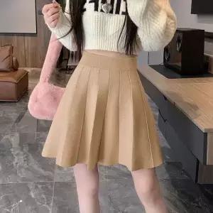 치마 여자 니트 A라인 가을겨울 플리츠 슬림핏 쉬폰 데일룩 DAOL4