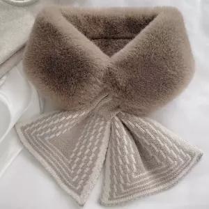 리본 털목도리 넥워머 숄카라 보온 페이크퍼 머플러