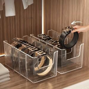 플라스틱 벨트  옷장 메이크업 욕실을위한 대용량 분할 스토리지 선반 투명 방진 다용도