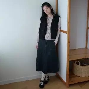 [써스데이아일랜드](타임스퀘어점패션관)후드 블루종 집업 베스트 (T256MVT172W)