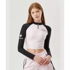 르꼬끄 LECOQ 여성 긴팔 반집업 래쉬가드 핑크(QP222SRL51) QP222SRL51_LPK0 460532