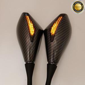 오토바이 통합 방향 지시등 미러 LED 라이트가 장착된 범용 HD 사이드 스트리트 바이크용